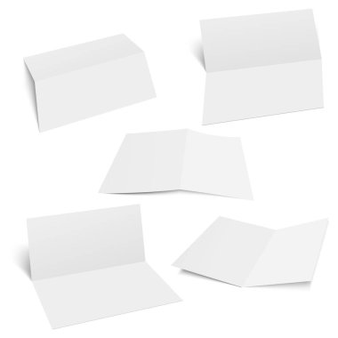 Model ve sunum tasarımı için A3 yarı katlı boş beyaz şablon. Vektör illüstrasyonu