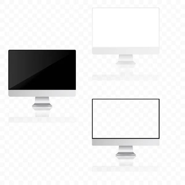 Set Von Monitor Attrappen Auf Transparentem Hintergrund Vektorillustration — Stockvektor