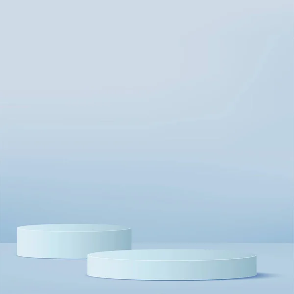 Abstrakter Hintergrund Mit Blauem Podium Zur Präsentation Vektorillustration — Stockvektor
