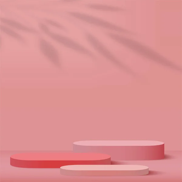 Fundo abstrato com pódio de cor rosa para apresentação. Vetor — Vetor de Stock