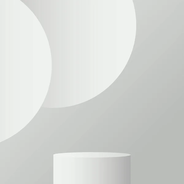 Fondo abstracto con podio de color blanco para presentación. Vector — Vector de stock