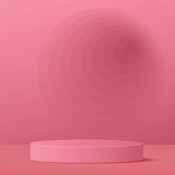 Fond Abstrait Avec Podium Couleur Rouge Pour Présentation Illustration Vectorielle — Image vectorielle