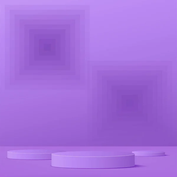 Fondo Abstracto Con Podio Color Púrpura Para Presentación Ilustración Vectorial — Vector de stock