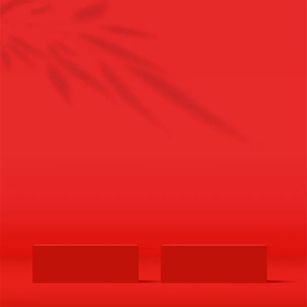 Fondo Abstracto Con Podio Color Rojo Para Presentación Ilustración Vectorial — Archivo Imágenes Vectoriales