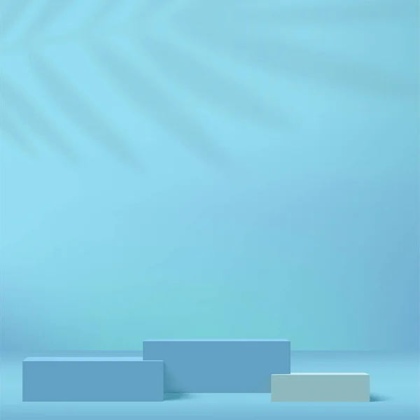 Sfondo Astratto Con Podio Colore Blu Presentazione Illustrazione Vettoriale — Vettoriale Stock