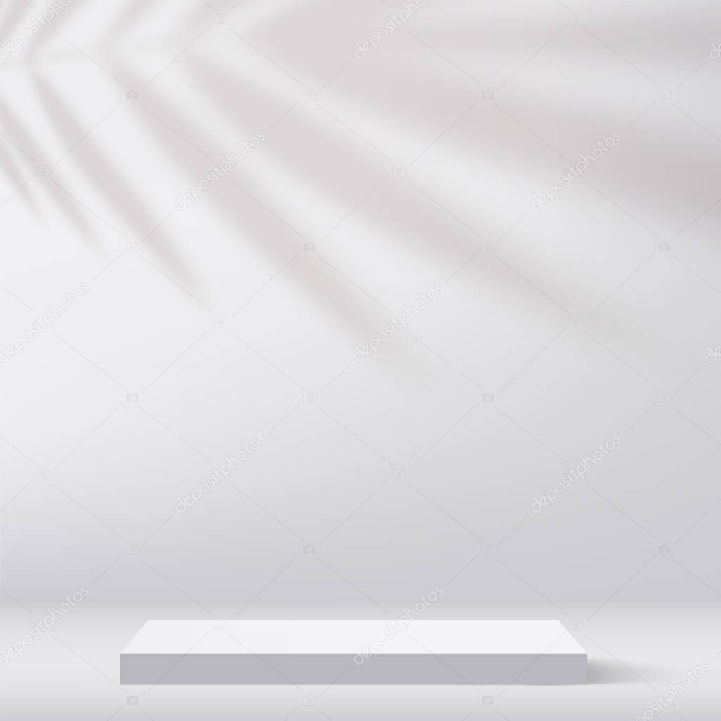 Abstract background with white color podium for presentation. Vector