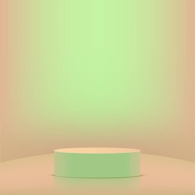 Sunum için renkli podyumu olan soyut bir arkaplan. Vektör illüstrasyonu