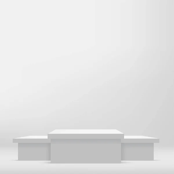 Pódium Cuadrado Color Blanco Para Presentación Ilustración Vectorial — Vector de stock