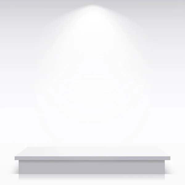 Podium Carré Blanc Socle Plate Forme Pour Présentation Illustration Vectorielle — Image vectorielle