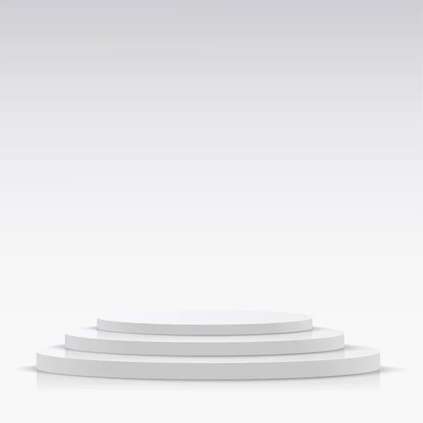 Podio Redondo Blanco Pedestal Plataforma Para Presentación Ilustración Vectorial — Archivo Imágenes Vectoriales