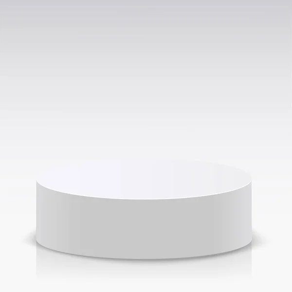 White Podium Pedestal Platform Presentation Vector Illustration — Stock Vector