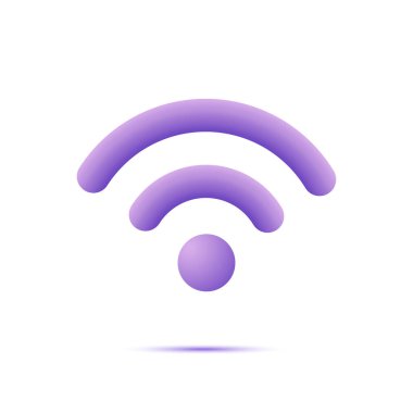 3d WIFI çizgi film tarzı sinyal ve ağ sinyali. Vektör illüstrasyonu