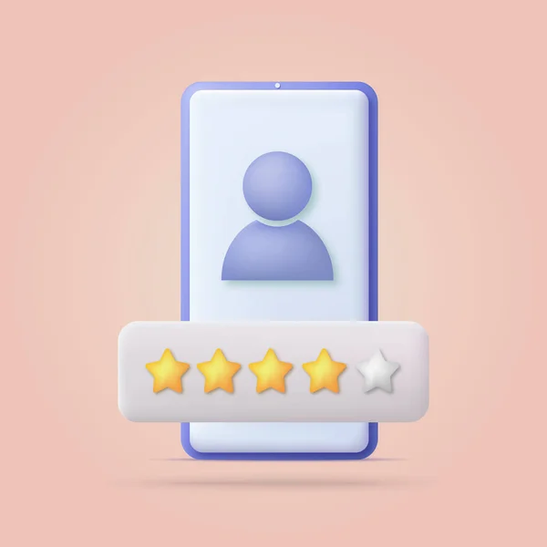 Rating Stars Icon Smartphone Vector Illustration — Stock Vector
