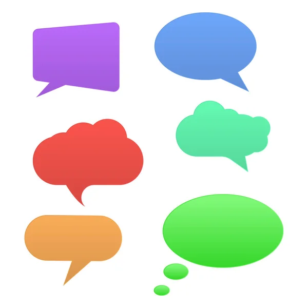 Set Colorful Speech Bubbles Vector Illustration — Stock Vector