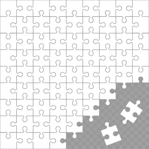 Jigsaw puzzel grid achtergrond, banner. Vector — Stockvector