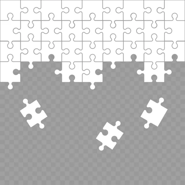 Jigsaw puzzel grid achtergrond, banner. Vector — Stockvector