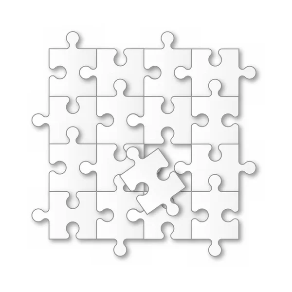 Jigsaw puzzel grid achtergrond, banner. Vector — Stockvector