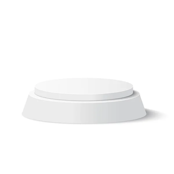 Bianco Cerchio Bianco Prodotto Bianco Scena Podio Isolato Sfondo Bianco — Vettoriale Stock