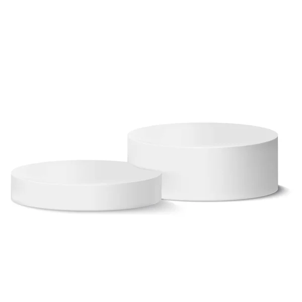 Weißer Kreis Blank Produkt Podium Szene Isoliert Auf Weißem Hintergrund — Stockvektor