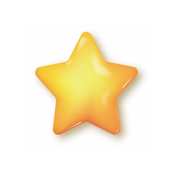 Ритуальный мультфильм блестит желтой звездой. Векторная иллюстрация