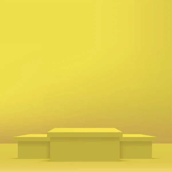 Fondo Abstracto Con Podio Color Amarillo Para Presentación Ilustración Vectorial — Vector de stock