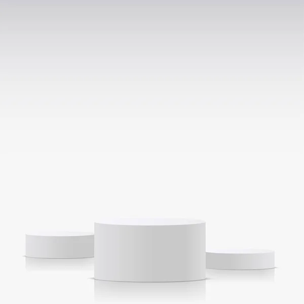 発表のための白い色の表彰台と抽象的な背景 ベクターイラスト — ストックベクタ