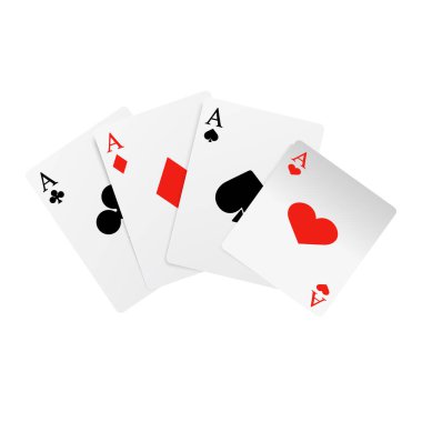 Poker oynayarak kazanmak. Vektör illüstrasyonu