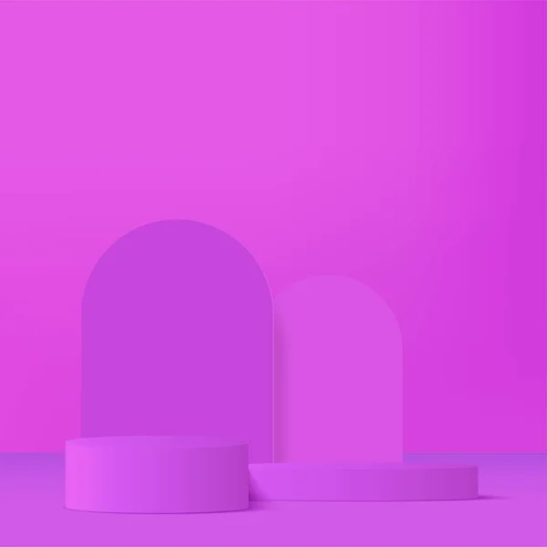 Abstract Background Purple Color Podium Presentation Vector Illustration — Stock Vector