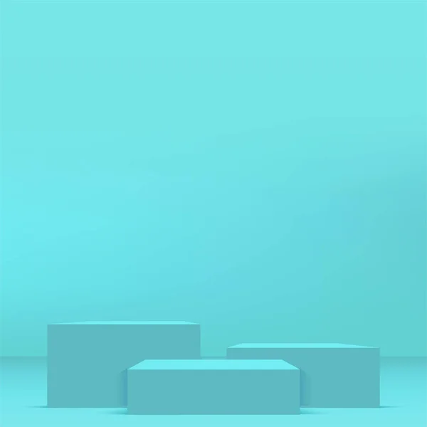 Fond Abstrait Avec Podium Couleur Bleue Pour Présentation Illustration Vectorielle — Image vectorielle