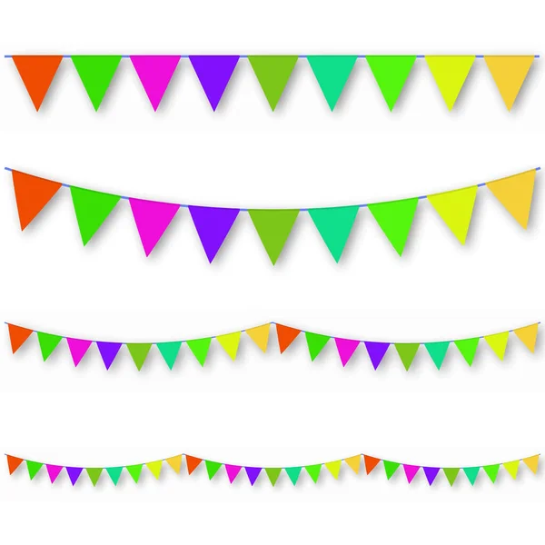 Colorido Banderín Para Feliz Cumpleaños Vacaciones Ilustración Vectorial — Vector de stock