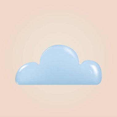 Beyaz 3D mavi bulut. Vektör illüstrasyonu