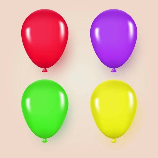 Ballons Colorés Pour Anniversaire Occasions Festives Fêtes Mariages Illustration Vectorielle — Image vectorielle