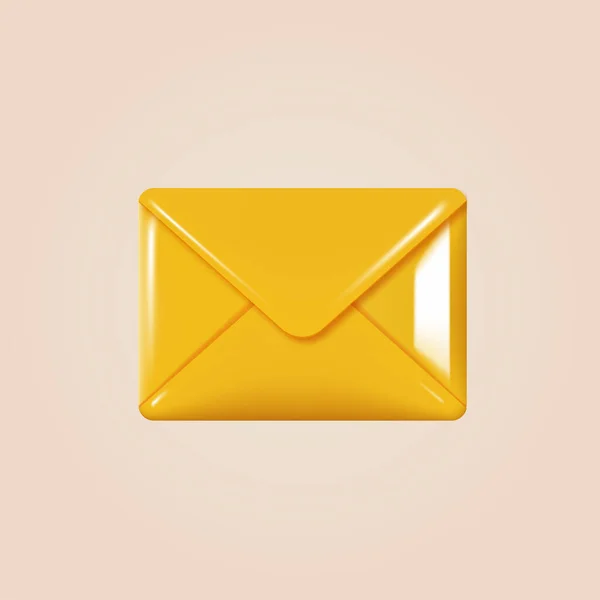Ícone Envelope Amarelo Fechado Ilustração Vetorial —  Vetores de Stock