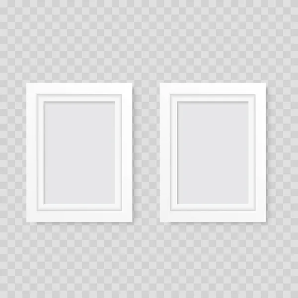 Två Vita Bildrutor Transparent Bakgrund Vektorillustration — Stock vektor