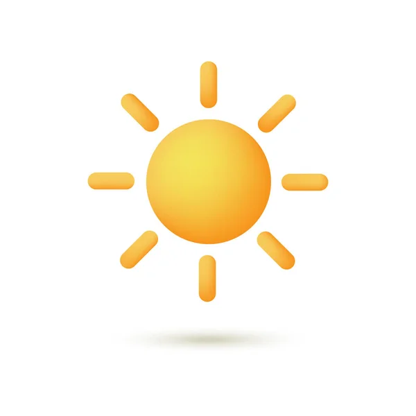 Gelbe Sonne Mit Strahlen Symbol Vektorillustration — Stockvektor