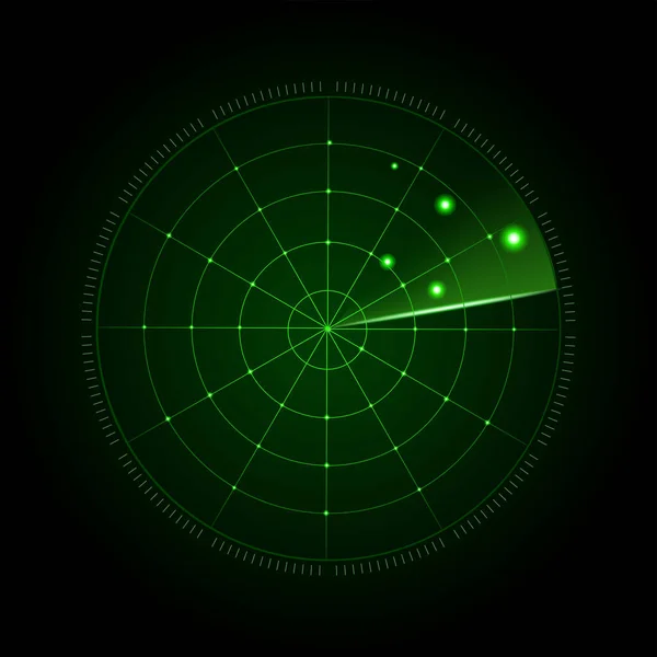 Realistisk vektor radar i sökandet. Vektor — Stock vektor
