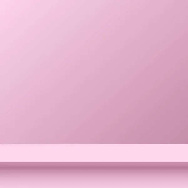 幾何学的形態を持つ抽象最小シーン 製品発表のためのピンクの表彰台にピンク ベクターイラスト — ストックベクタ