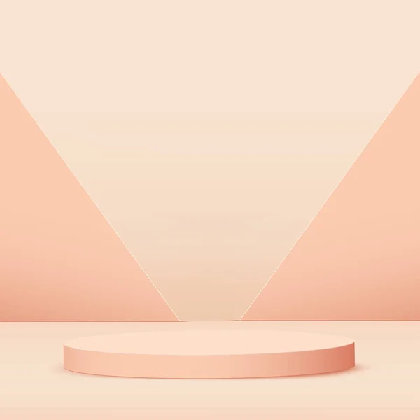 Abstracte Achtergrond Met Crème Kleur Podium Voor Presentatie Vectorillustratie — Stockvector