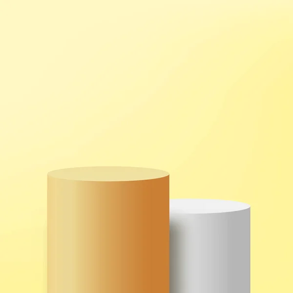 Abstraktní Pozadí Žlutým Bílým Pódiem Pro Prezentaci Vektorová Ilustrace — Stockový vektor