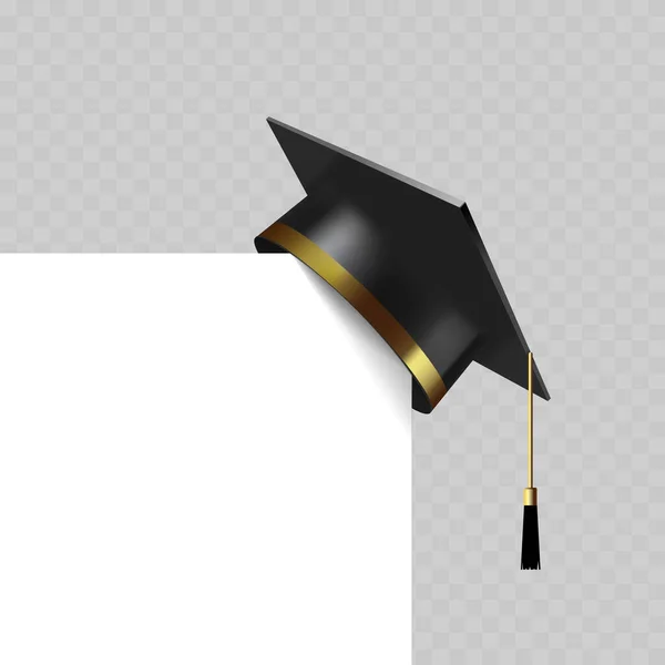 Graduate College High School University Cap Transparent Background Vector Illustration — ストックベクタ