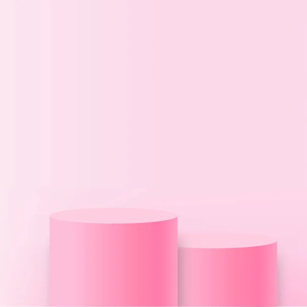 Abstract Studio Room Pink Pedestal Podium Vector Illustration — ストックベクタ
