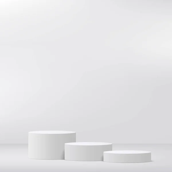 Abstrakter Hintergrund Mit Weißem Podium Zur Präsentation Vektorillustration — Stockvektor