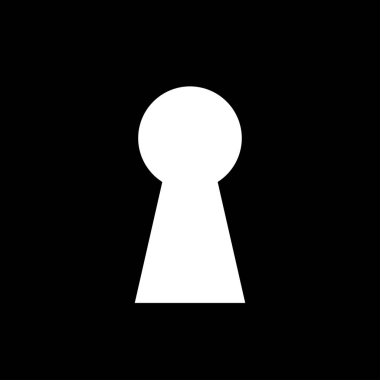 Siyah arka planı olan bir anahtar deliği. Vektör illüstrasyonu