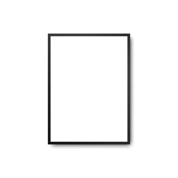 Empty Black Frame Picture Art Photo Vector Illustration — Stockvector