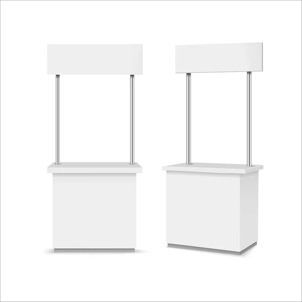 White Blank Advertising Pos Poi Pvc Promotion Counter Booth Vector — стоковый вектор