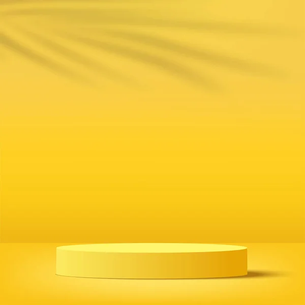 抽象最小场景与几何形式 黄色背景的黄色讲台用于产品演示 矢量说明 — 图库矢量图片
