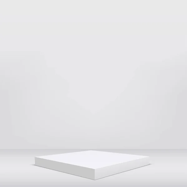 Абстрактные Минимальные Сцены Геометрическими Формами Белый Подиум Белом Фоне Презентации — стоковый вектор