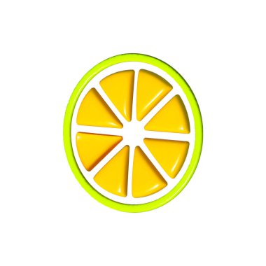 Üç boyutlu dilimlenmiş limon. Vektör illüstrasyonu