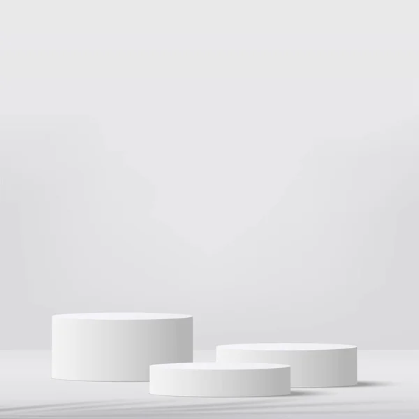 Podio Bianco Sfondo Bianco Presentazione Del Prodotto Illustrazione Vettoriale — Vettoriale Stock