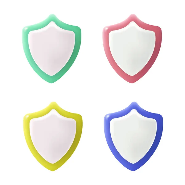 Set Shield Icons Vector Illustration — Stock Vector